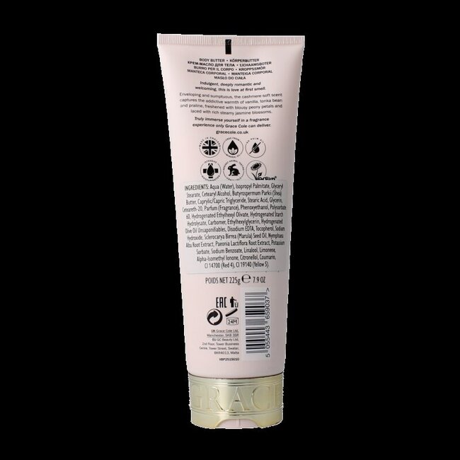 Grace Cole Beurre corporel Vanille & Pivoine 225 g