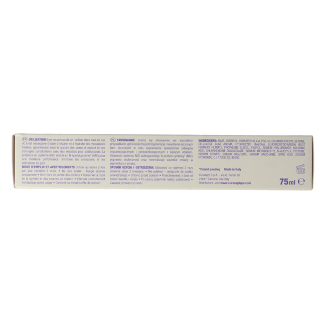 Curasept ADS DNA Implant Pro 720 CHX 0,20% + HA dentifrice 75 ml