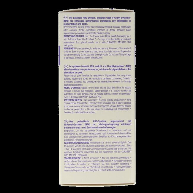Curasept ADS DNA Implant Pro CHX 0,20% + HA mondspoelmiddel 200 Milliliter