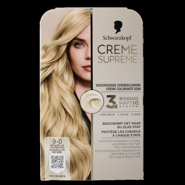 Creme supreme 9-0 licht blond 1 Stuks
