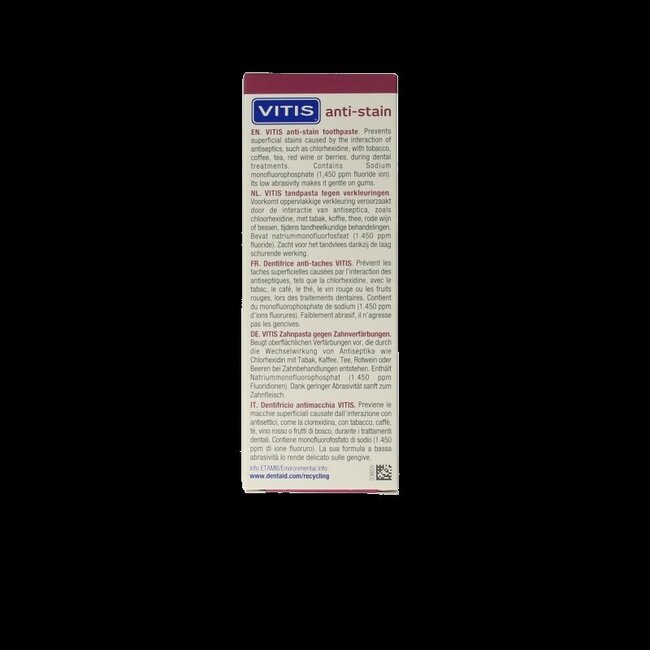 Vitis Tandpasta anti-stain 50 Milliliter