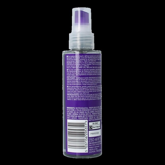 John Frieda Dream Curls Spray revitalisant infusé à l'huile 150 ml