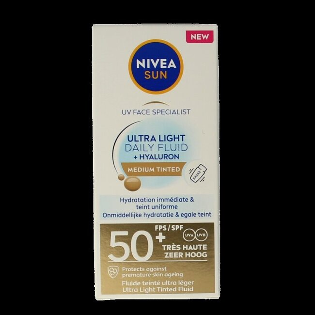 Nivea Sun face daily fluid SPF50 tint medium 40 Milliliter