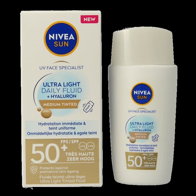 Nivea Sun fluide solaire visage quotidien SPF50 teinté médium 40 ml