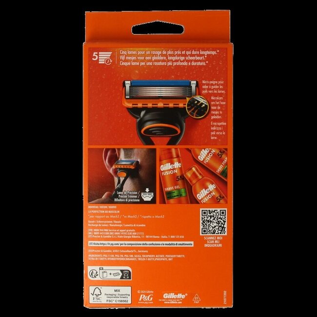 Rasoir manuel Gillette Fusion, 2 unités