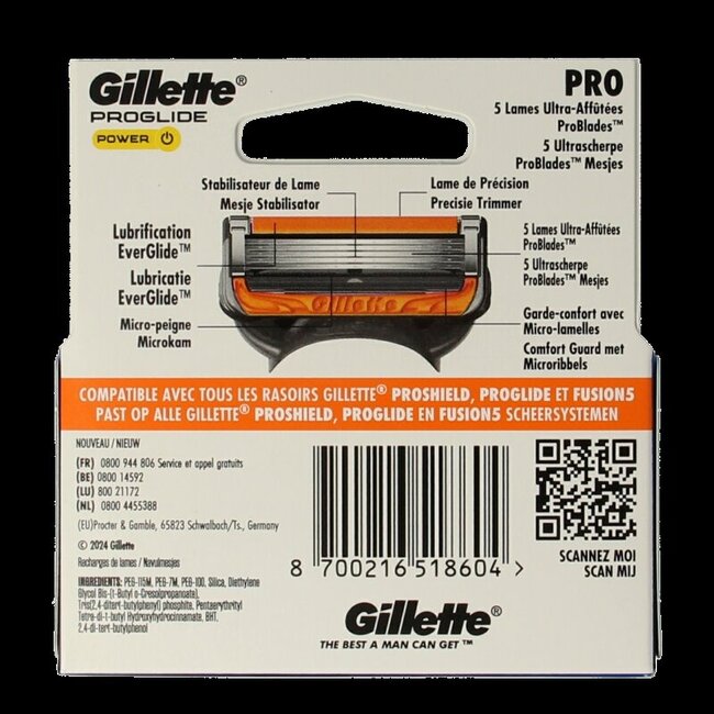 Gillette Proglide power blades 3 Stuks
