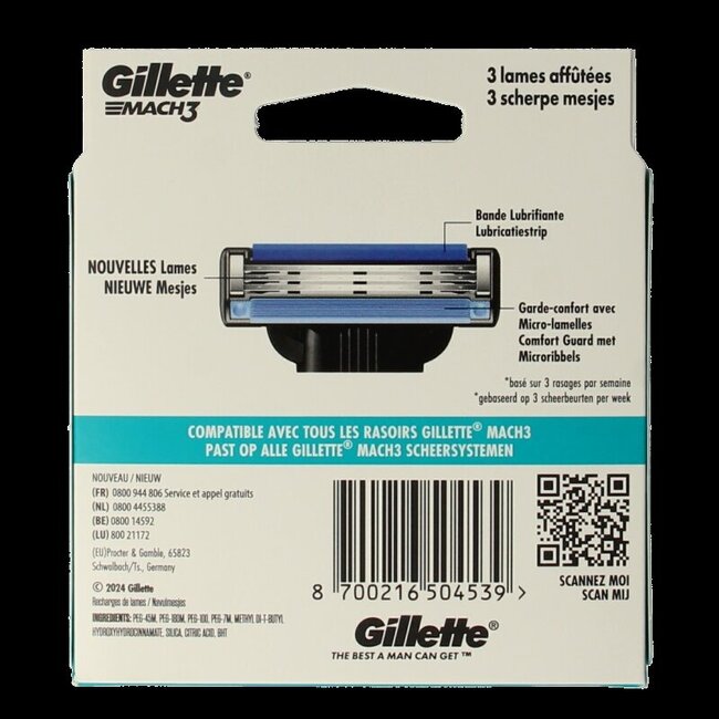 Lames Gillette Mach3, lot de 8