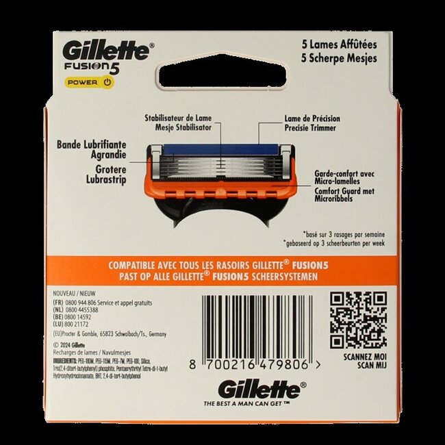 Gillette Fusion power blades 8 Stuks