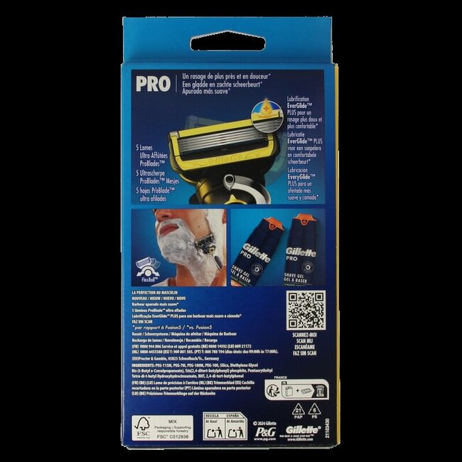 Gillette Proshield yellow razor 2 Stuks