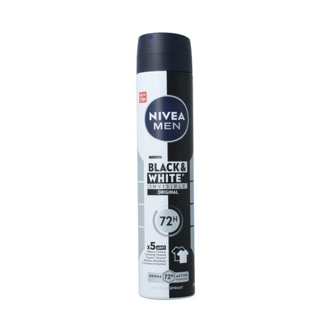 Men deodorant spray invisible black & white 200 Milliliter