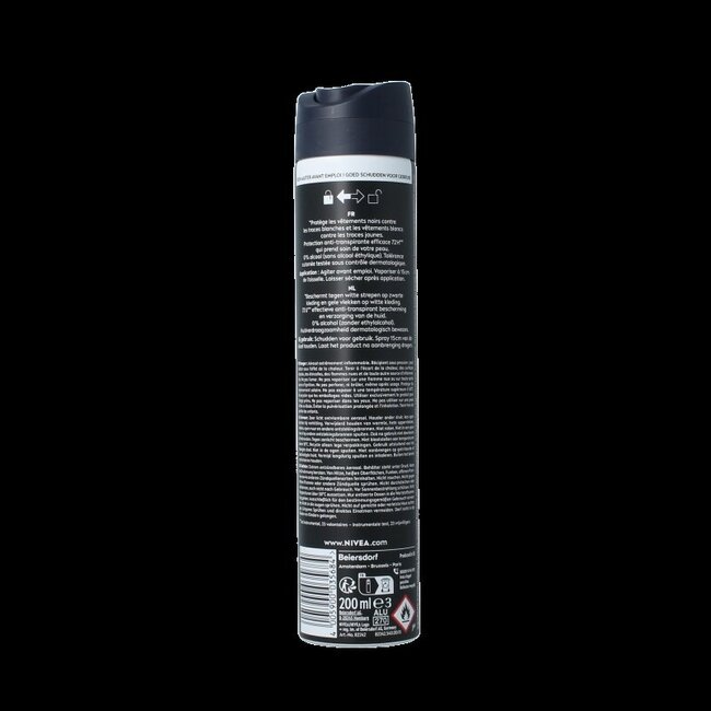 Nivea Men deodorant spray invisible black & white 200 Milliliter