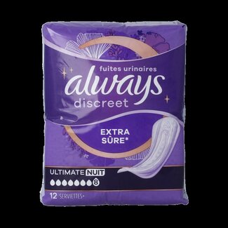 Always Always Discreet serviettes ultimate night 12 pièces