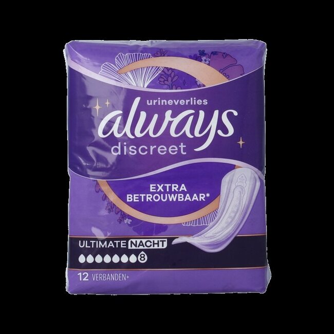 Always Discreet verband ultimate night 12 Stuks