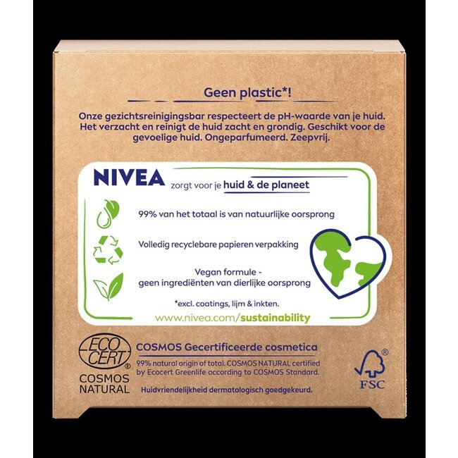 Nivea Naturally Clean Pain de Toilette Visage Apaisant 75 g