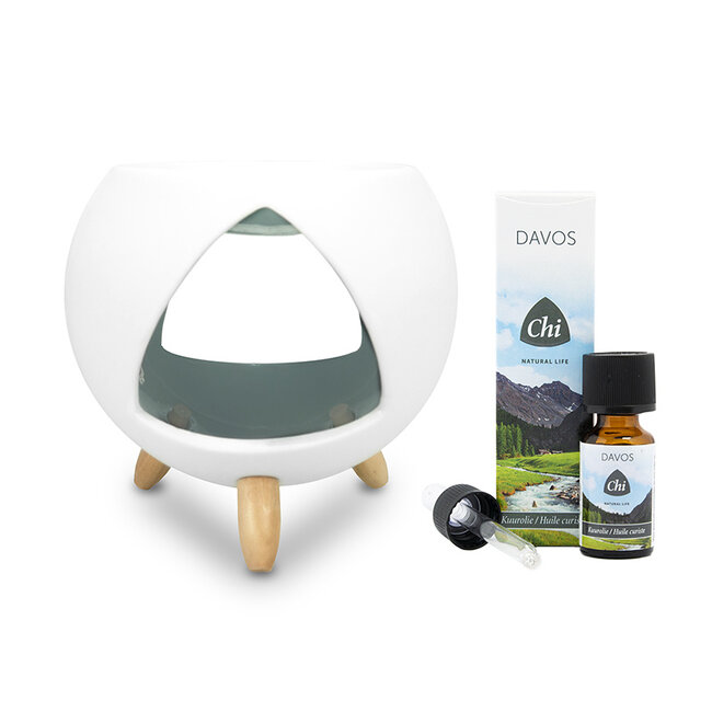 Cozy aromabrander + Davos olie 1 Stuks