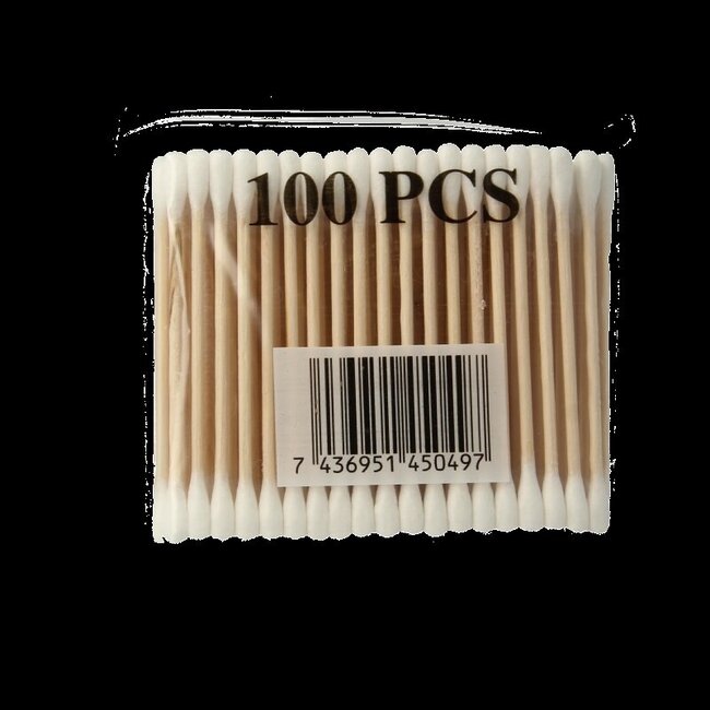 Wattenstaafjes hout 100 Stuks