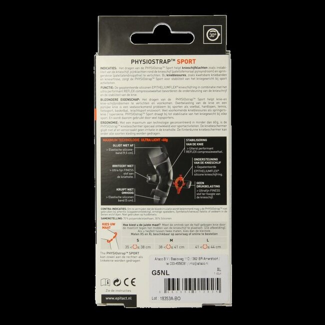 Epitact Physiostrap Sport Genouillère Taille XL 1 Pièce