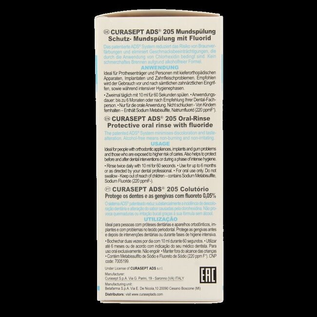 Curasept ADS Mondspoelmiddel - 0,05% chloorhexidine 200 Milliliter