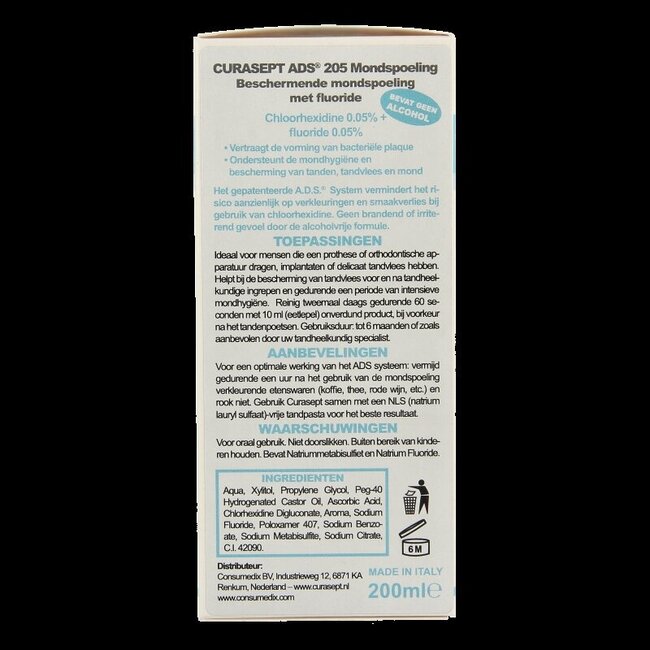 Bain de bouche Curasept ADS - 0,05 % de chlorhexidine, 200 ml