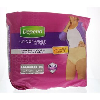Depend Pants vrouw maximum maat S/M 10 Stuks