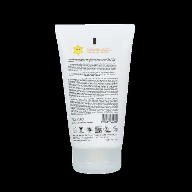 Green People Zonnebrand kind parfumvrij SPF30 150 Milliliter