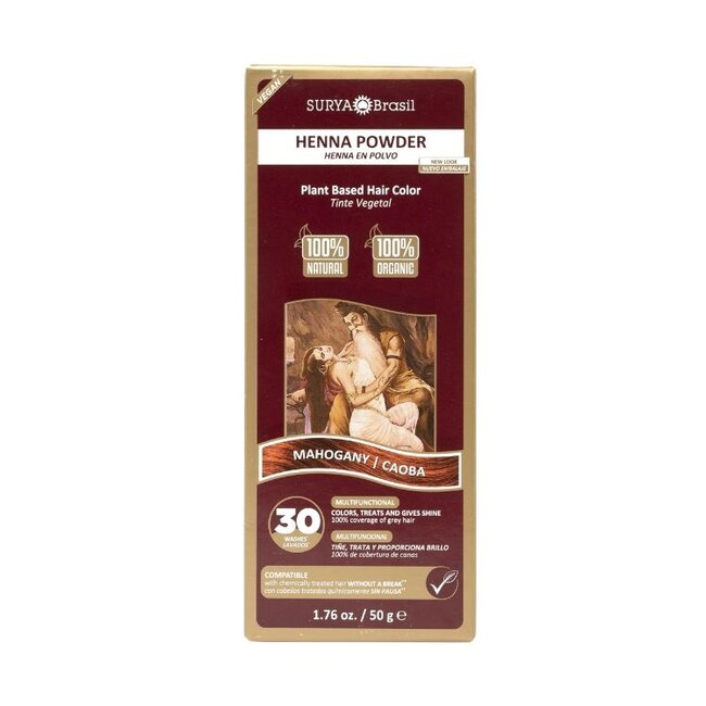 Henna haarverf poeder mahogany 50 Gram