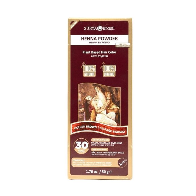 Henna haarverf poeder goud bruin 50 Gram