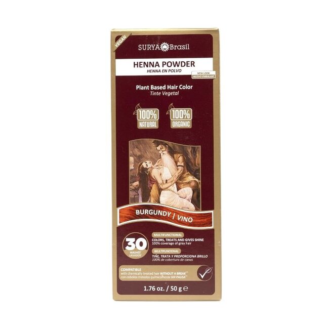 Henna haarverf poeder burgundy 50 Gram