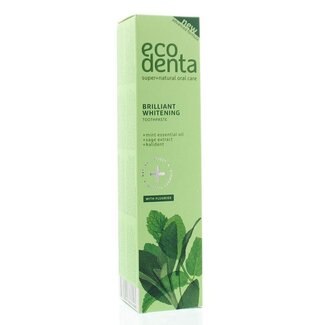 Ecodenta Tandpasta whitening muntolie en salie extract 100 Milliliter