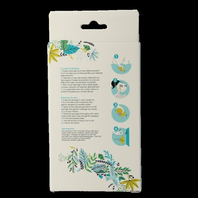 Éponge Konjac visage Lady Green à l'aloé vera 1 pièce