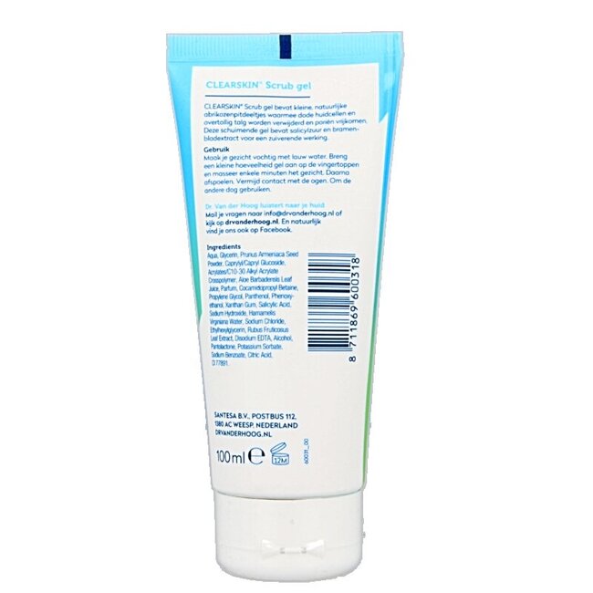 Dr. van der Hoog Clearskin gel exfoliant tube 100 millilitres