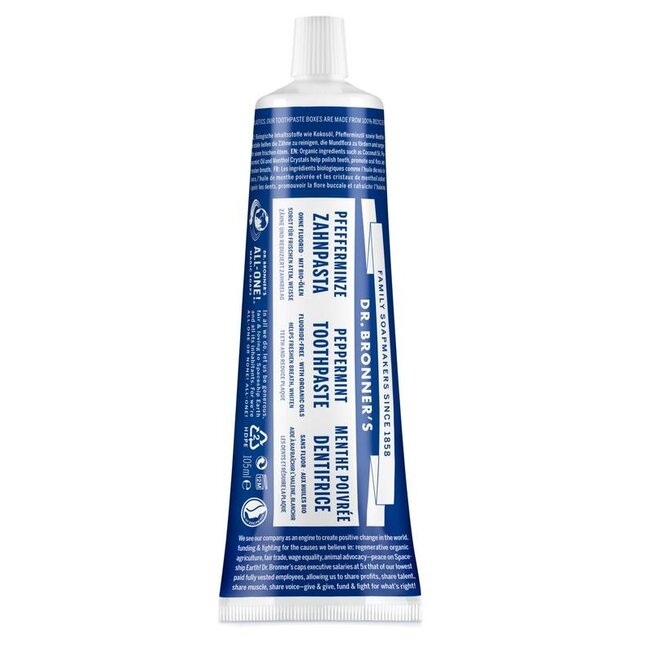 Tandpasta zonder fluor mint 105 Milliliter