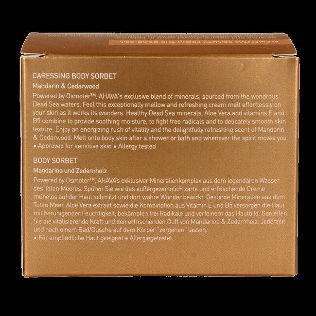 Ahava Caressing body sorbet Mandarin & Cedarwood 350 Gram