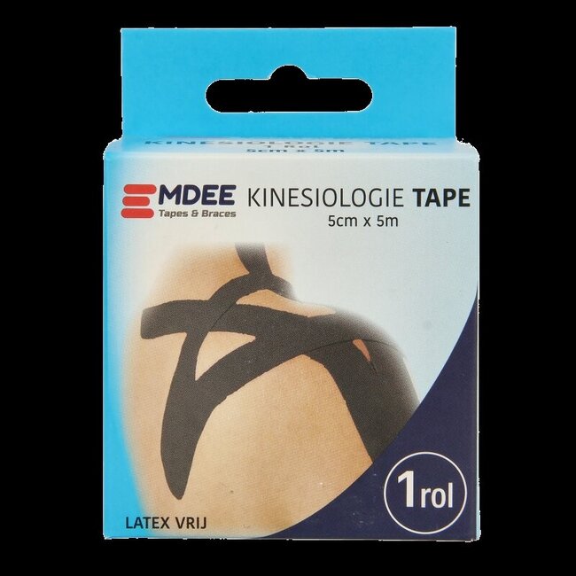 Kinesio tape zwart non cut 1 Rol