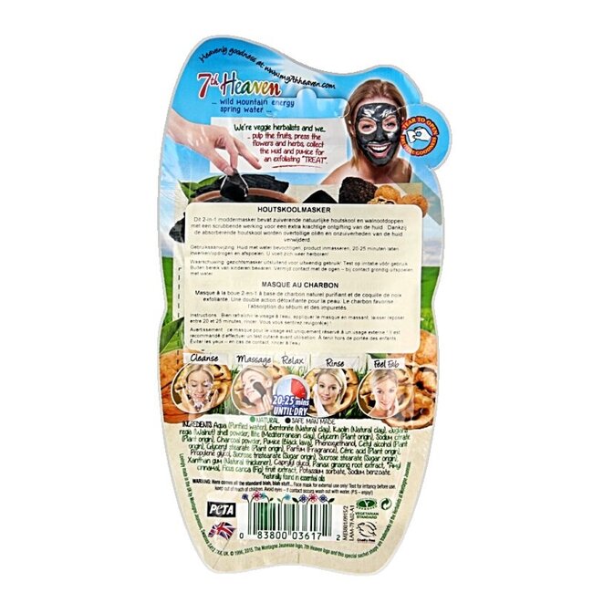 Montagne 7th Heaven gezichtsmasker charcoal 1 Stuks