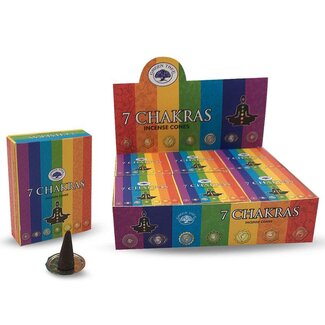 Green Tree Kegelwierook 7 chakra 10 Stuks