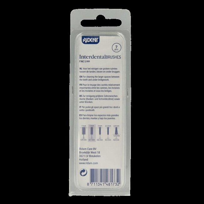 Brossettes interdentaires Rident 5 mm - 7 pièces