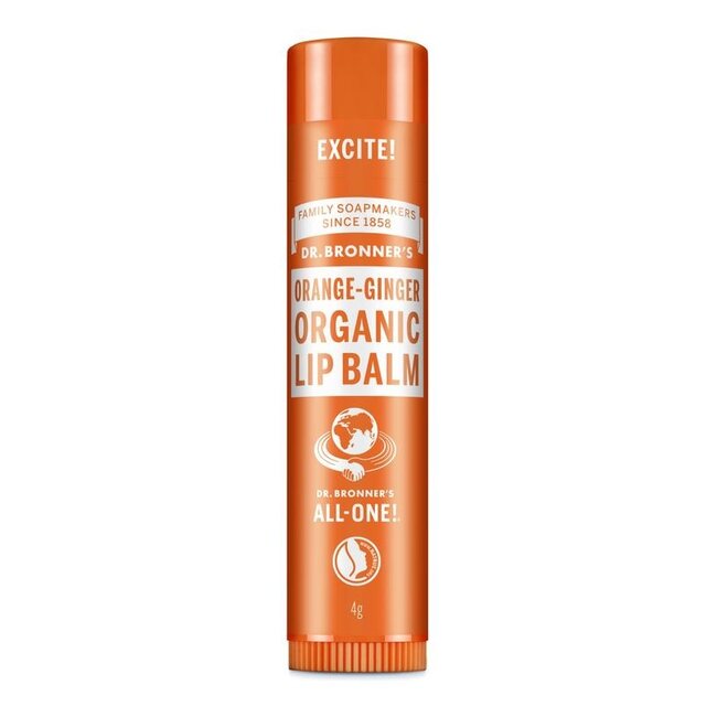 Dr Bronners Lipbalsem sinaasappel gember 4 Gram