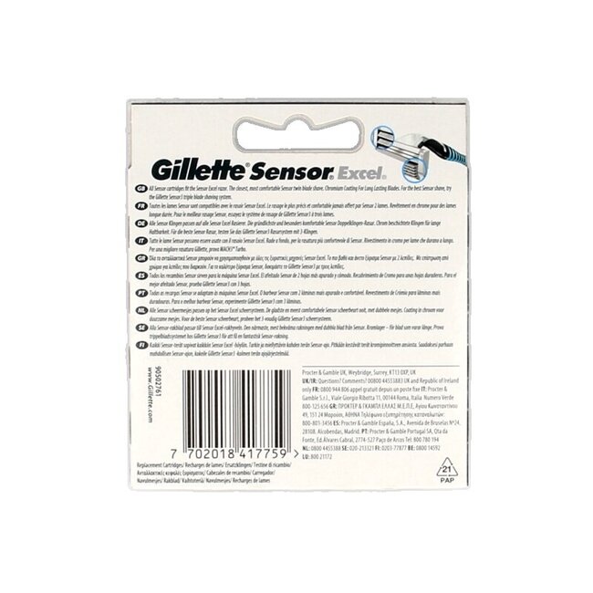 Lames Gillette Sensor Excel, pack de 10