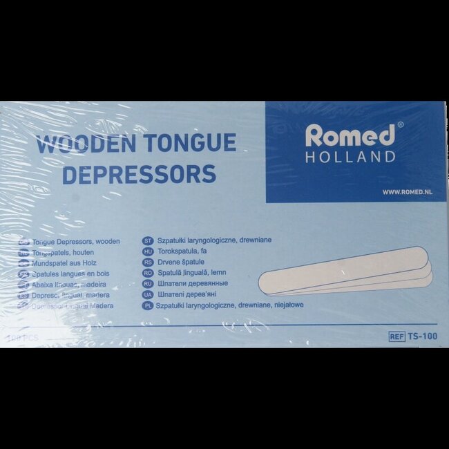 Romed Abaisse-langue en bois 150 x 18 mm 100 pièces
