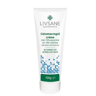 Livsane Cetomacrogolcreme met 10% vaseline 10% glycerine 100 Gram