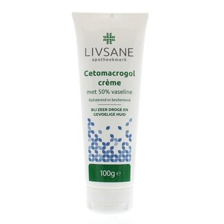 Livsane Cetomacrogolcreme met 50% vaseline in tube 100 Gram