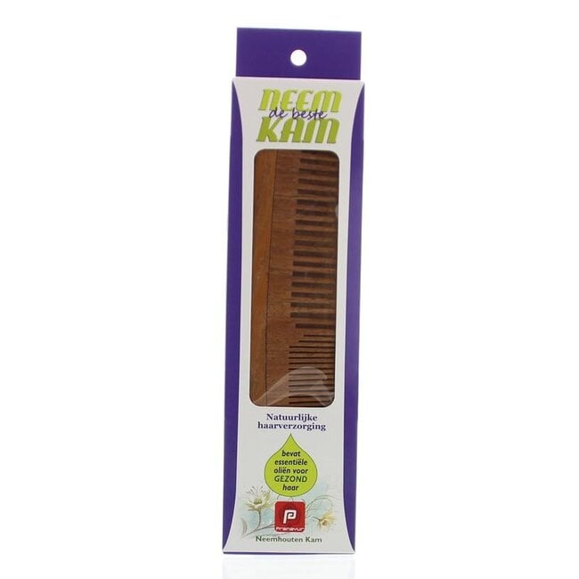 Neem houten kam recht combi 1 Stuks