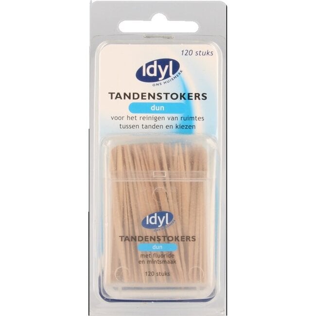 Tandenstokers dun met fluoride en mintsmaak 120 Stuks