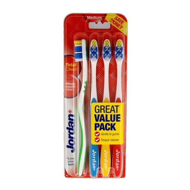 Tandenborstel totalclean medium 4 Stuks