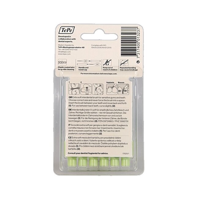 TePe Brossettes interdentaires extra soft vert clair taille 5 6 pièces