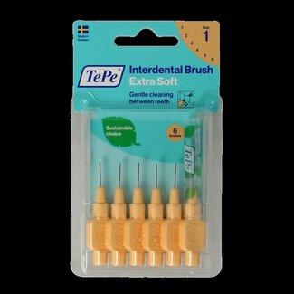 TePe Interdentale rager extra soft licht oranje maat 1 6 Stuks