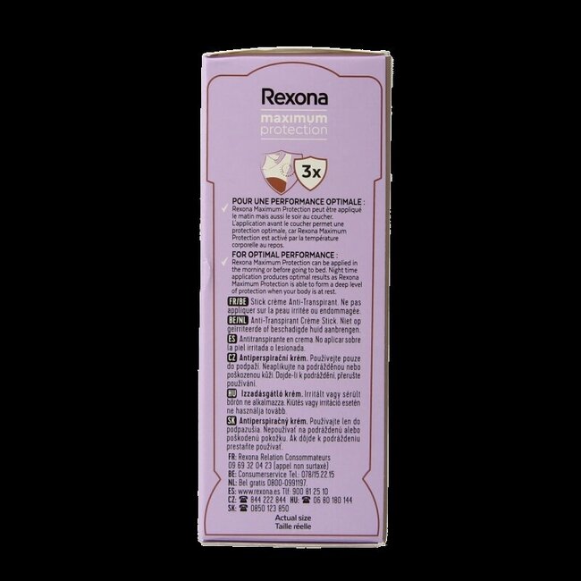 Rexona Déodorant stick femme max prot sensitive 45 millilitres
