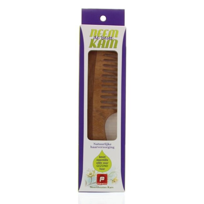 Neem houten kam handvat grof 1 Stuks