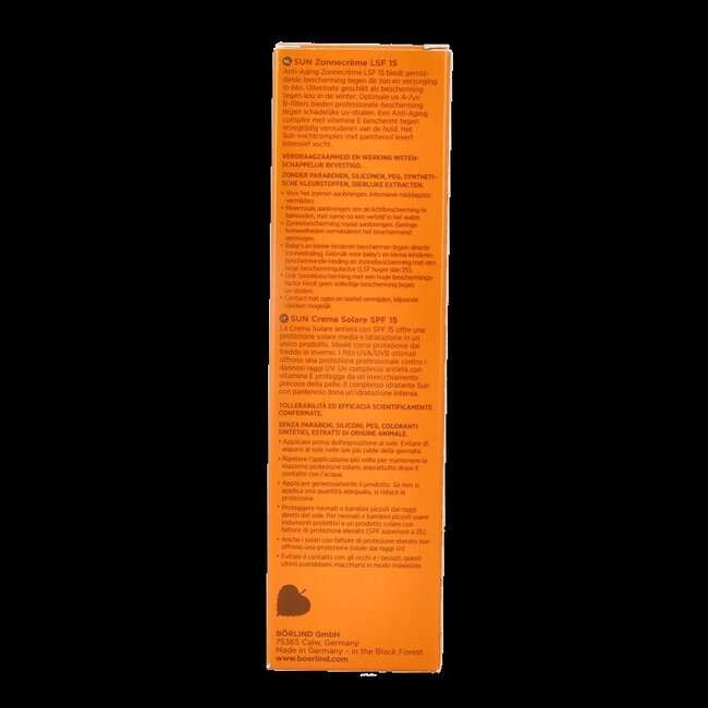 Borlind Crème Solaire SPF15 75 Millilitres